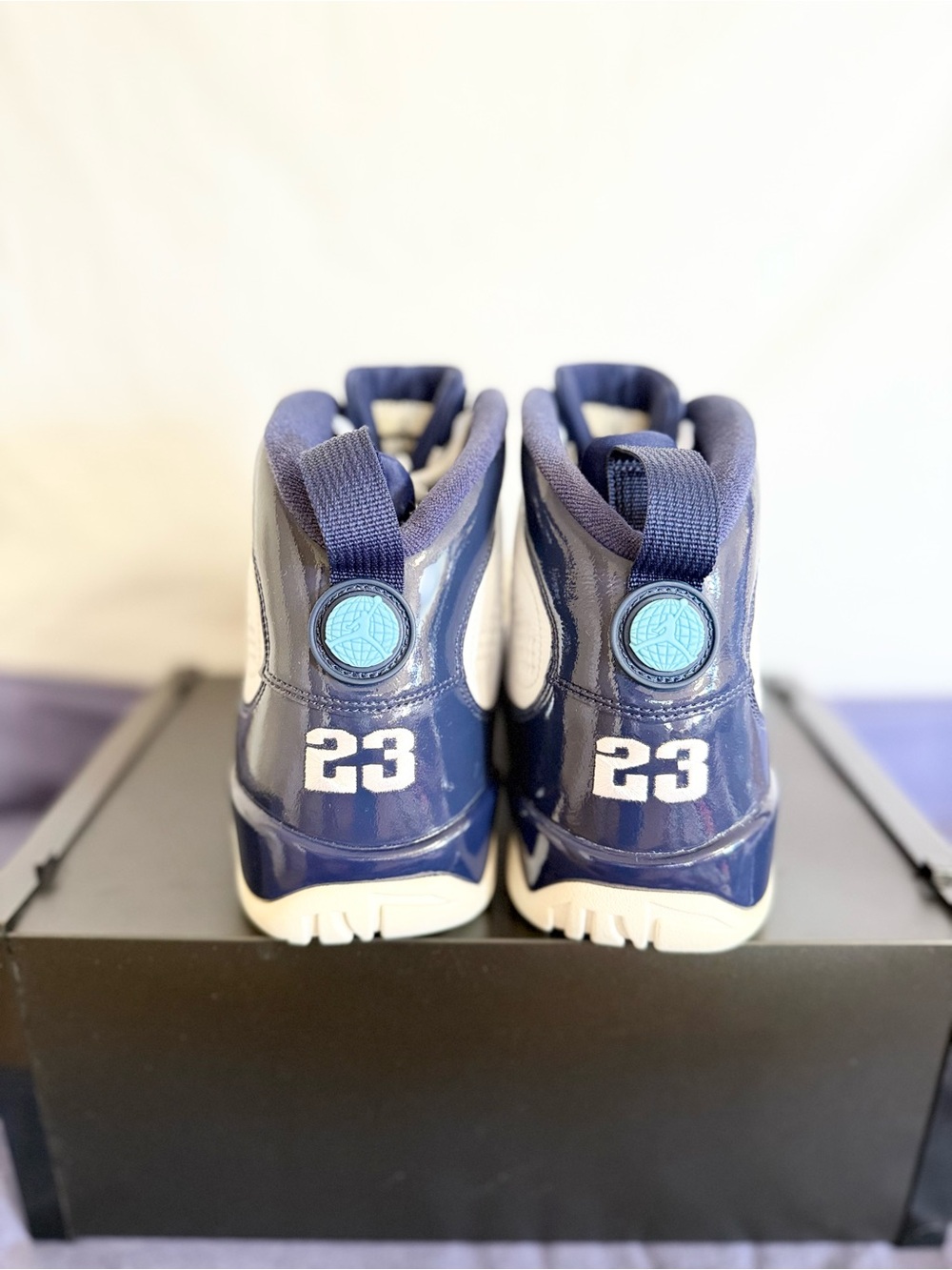 AUTHENTIC Jordan 9 Retro Pearl Blue Size 10 302370-145 2019 PRE-OWNED - Picture 5 of 8